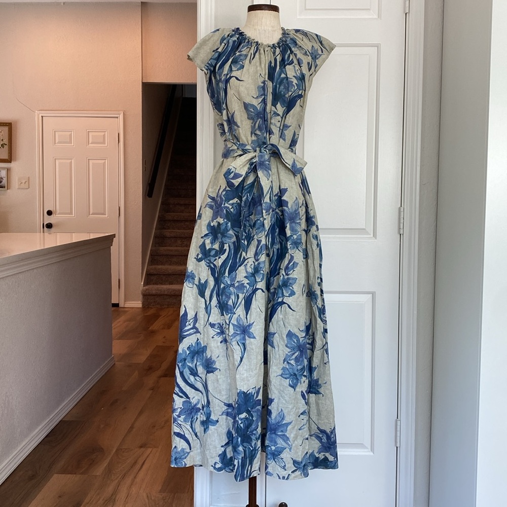 Ann Mashburn linen blend floral maxi dress - Picture 1 of 11